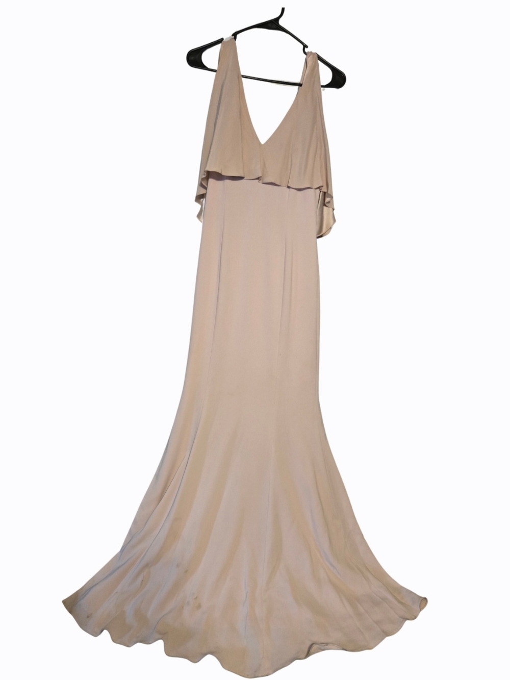 JAYGODFREY Soft Cream V-Neck Flowing Maxi Dress